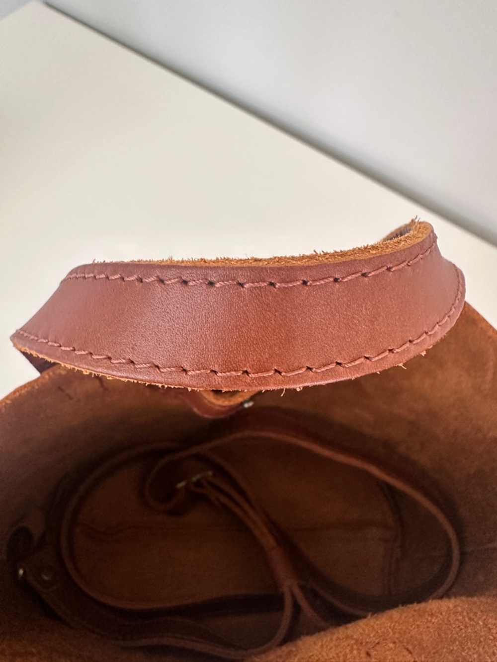 Portland Leather Goods Mini Crossbody Tote Handbag in Honey - Picture 9 of 12